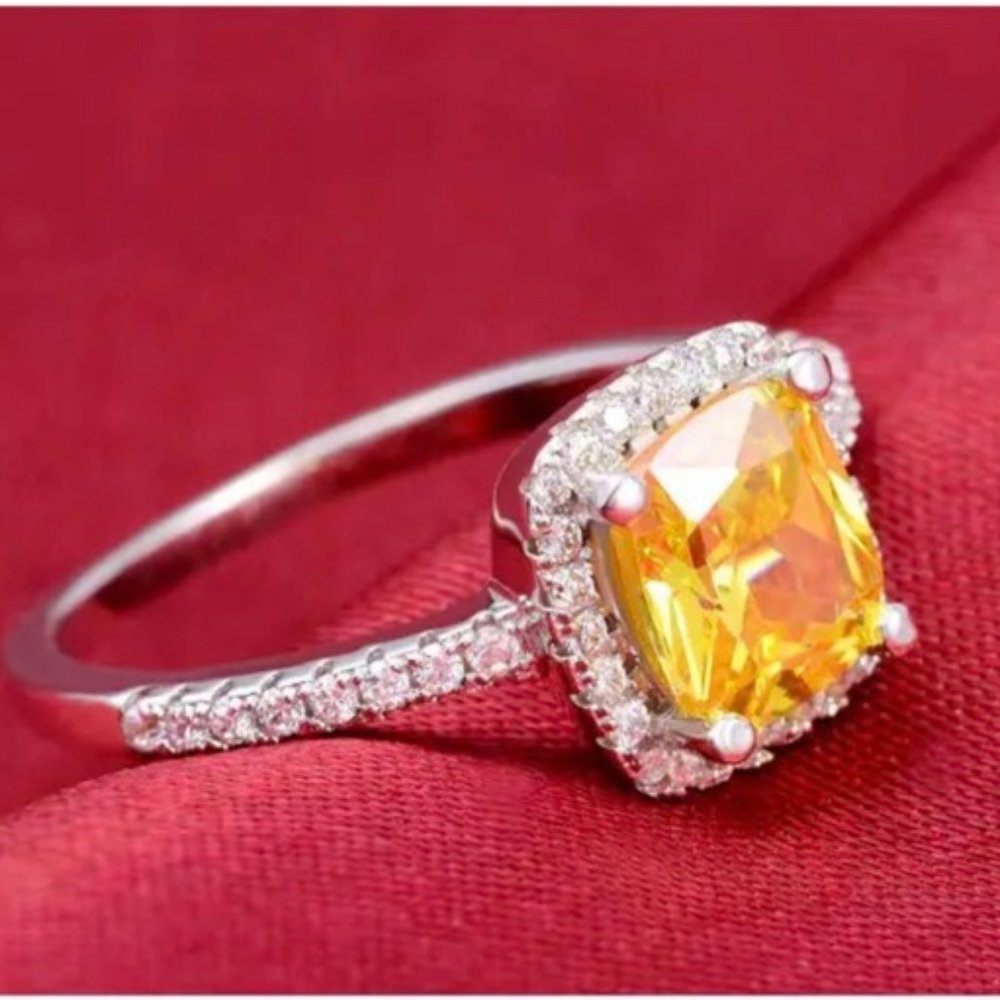 NEW LUXURY  DIAMOND S925 STERLING SILVER RING, CUTE RING, SHINY RING. - Picture 4 of 6